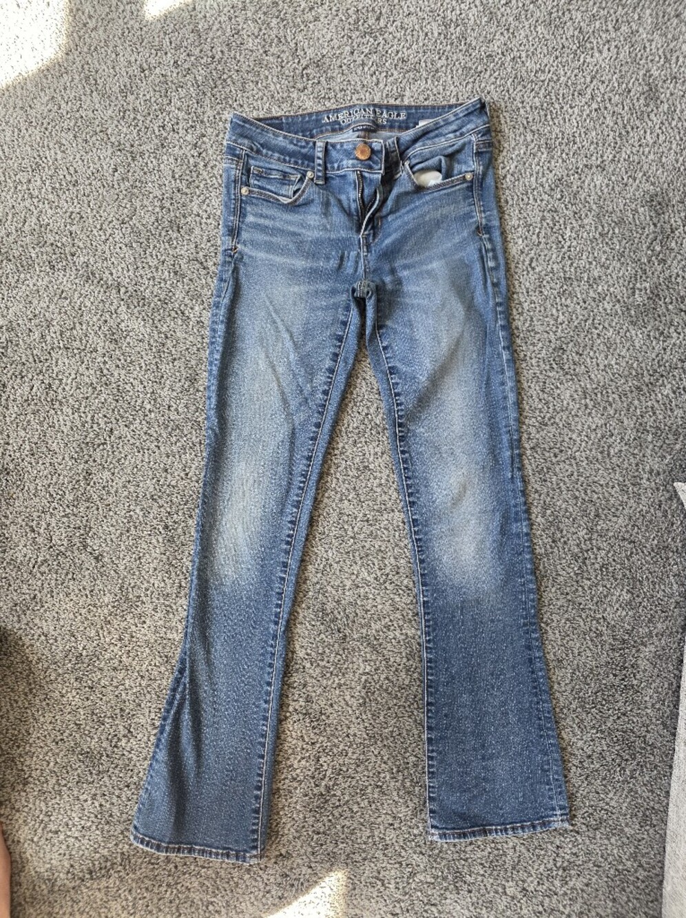 Light Wash Skinny Jeans - Faded Blue Denim